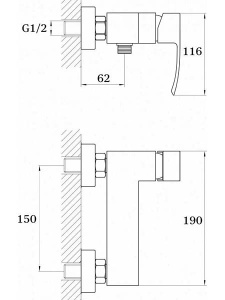 Смеситель для душа Ganzer GZ44052-C
