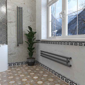 Полотенцесушитель Stinox Design Minori нижнее подключение оружейная сталь 1 дюйм