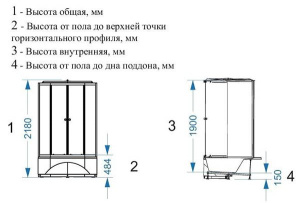 Душевая кабина Domani-Spa Delight 99 high белая матовая, 90х90, матовый
