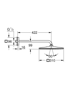 Верхний душ Grohe Rainshower 310 Mono 26563000