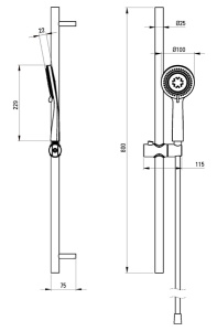 Душевой гарнитур Deante Arnika Steel NQA_F51K