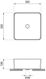 Умывальник Wellsee FreeDom 2.0 323007000 / 323010000, 30х30, черный матовый