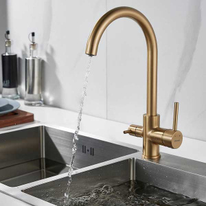 Смеситель для кухонной мойки Shevanik S128G с подключением к фильтру воды