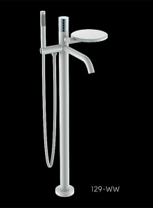 Смеситель для ванны Boheme Stick 129-WCR.2 White Touch Chrome напольный