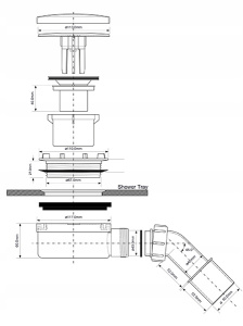 Сифон для душевого поддона McAlpine HC2730LWHN-PB
