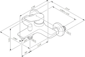 Смеситель для ванны AM.PM X-Joy F85A10000