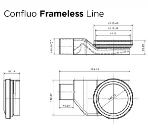 Душевой трап Pestan Confluo Frameless Line 2 в 1 двусторонний под плитку, 30 см