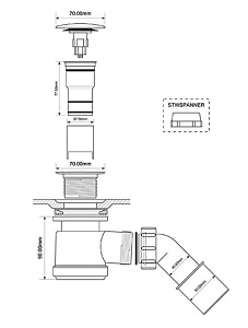 Сифон для душевого поддона McAlpine HC26CLCP-WH