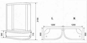 Душевая кабина Parly BMM120, 120х80, прозрачный