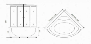 Душевая кабина Timo T-7725 / T-7735 / T-7755, 120x120, прозрачный