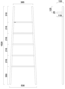 Полотенцесушитель Abber Treppe AH4705MB электрический, 53х152 5 перекладин, черный матовый