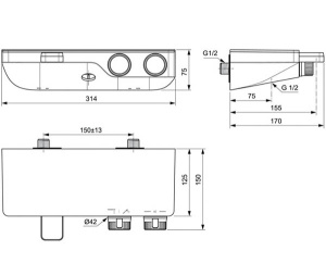 Смеситель для ванны Ideal Standard Ceratherm S200 A7330AA термостатический