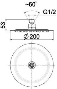 Верхний душ Armatura KFA 842-351-00-BL / 842-361-00-BL / 842-371-00-BL, 20х20, хром