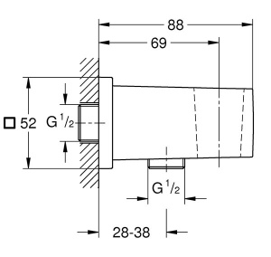 Шланговое подключение Grohe Euphoria Cube 26370DC0