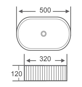 Умывальник Roxen Royal Oval 570170, 50х32, белый глянцевый