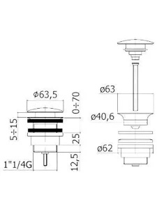 Донный клапан Ganzer GZ5709-S(F-09S)