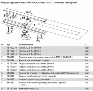 Душевой трап TECElinus 15103069 / 15103079 / 15103089 / 15103099, 60 см