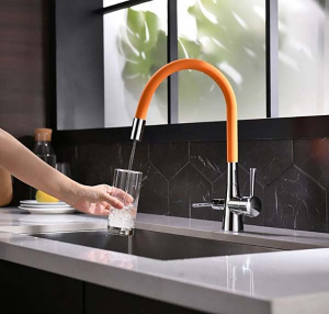 Смеситель для кухонной мойки Lemark Comfort LM3075C-Orange с подключением к системе очистки воды