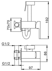 Смеситель встраиваемый Frap F7506 с гигиеническим душем