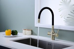 Смеситель для кухонной мойки Paulmark Salix Sa213419-BR с подключением к фильтру воды