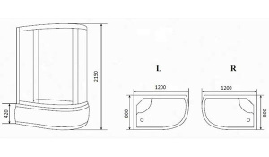Душевая кабина Timo TE-0720, 120x80, матовый