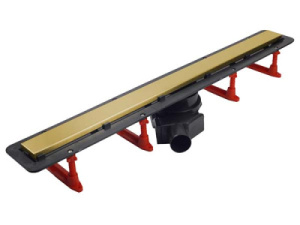 Душевой трап Pestan Confluo Frameless Line Gold 2 в 1 двусторонний под плитку, 30 см