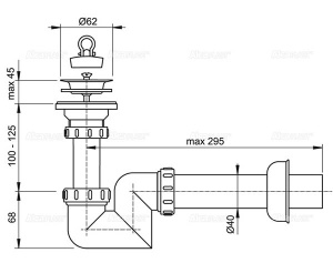 Сифон для умывальника AlcaPlast A412-DN40
