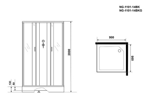 Душевая кабина Niagara Classic NG-1101-14BK, 90х90, матовый