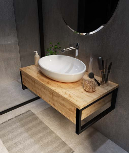 Тумба под умывальник 1Marka Grunge Loft 60П / 80П / 90П / 100П 1в.я дуб вотан, 80, дуб вотан