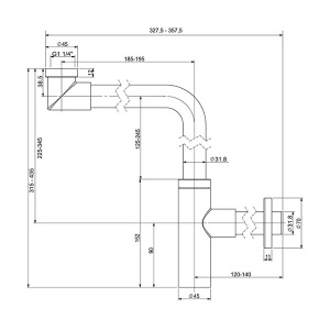 Сифон для умывальника Wellsee Drainage System 182126000 / 182127000, золото
