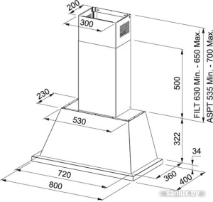 Кухонная вытяжка Franke Trend line FTL 808 BK 321.0524.214 фото 1