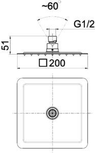 Верхний душ Armatura KFA 842-350-00-BL