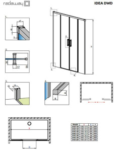 Душевая дверь Radaway IDEA DWD, 140х200, прозрачный