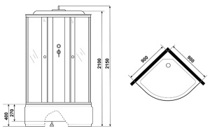 Душевая кабина Niagara Eco E90/40/TN, 90х90, тонированный