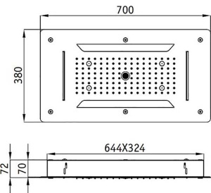 Верхний душ RGW Shower Panels SP-71 с подсветкой