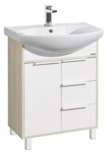Тумба под умывальник Акватон Рико 65 1A213301RIB90 / 80 1A215401RIB90, 65, белый, ясень фабрик