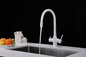 Смеситель для кухонной мойки Paulmark Salix Sa213419-431(WH) с подключением к фильтру воды