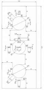 Смеситель встраиваемый Omnires Y Y1238/KROBL с термостатом наружная часть (3 функции), черный