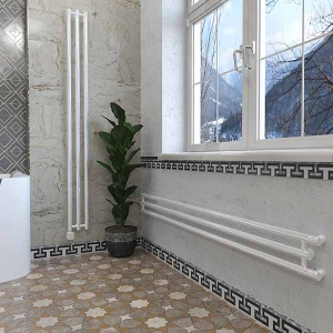 Полотенцесушитель Stinox Minori Design нижнее подключение белый, 17х180 3 секции 1, 2 дюйма, белый матовый