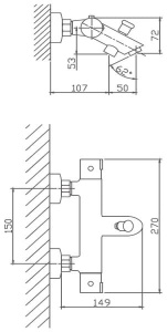 Смеситель для ванны Haiba HB60809 термостатический