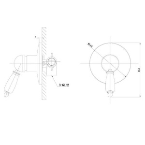 Смеситель встраиваемый Caprigo Adria-uno 02-550-CRM (1 функция)