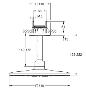 Верхний душ Grohe Rainshower SmartActive Cube 310 26481GN0