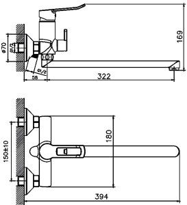 Смеситель для ванны Haiba HB22556
