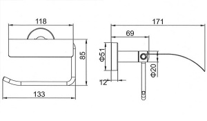 Держатель для туалетной бумаги Ledeme L71703U