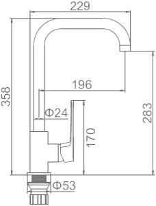 Смеситель для кухонной мойки Ledeme L4067