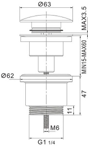 Донный клапан Rose RS31G