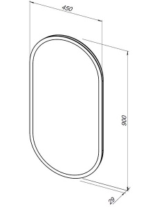 Зеркало Aquanet Монте 45 / 50 Led, 45х90