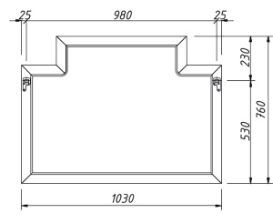 Зеркало Caprigo Atrio 100 14230-B074ЧЭ
