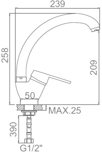 Смеситель для кухонной мойки Ledeme L5968-B