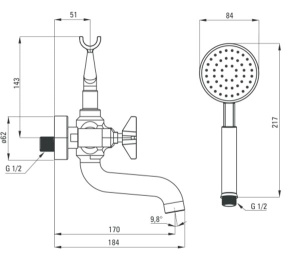 Смеситель для ванны Deante Temisto Bronzo BQT M11D